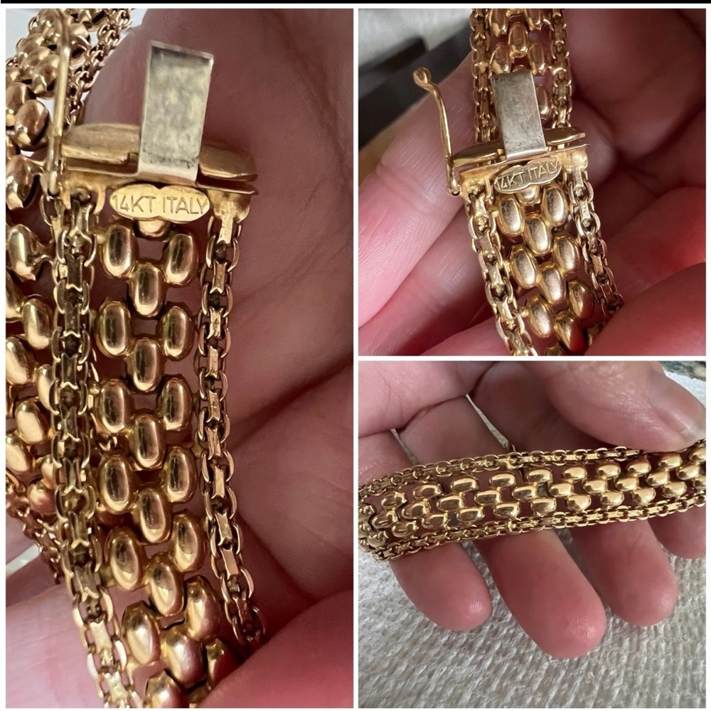 Vintage 14K Italy solid gold bracelet 19.34 grams